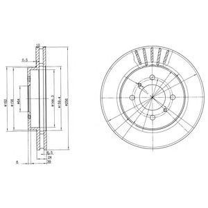 DELPHI bg3612 -  Тормозной диск