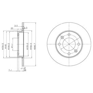 DELPHI bg3653 -  Тормозной диск