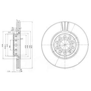 DELPHI bg3657 -  Тормозной диск