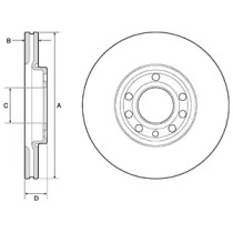 DELPHI bg3713c -  Диск тормозной вентилируемый