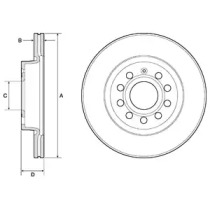 DELPHI bg3832c -  Диск тормозной вентилируемый
