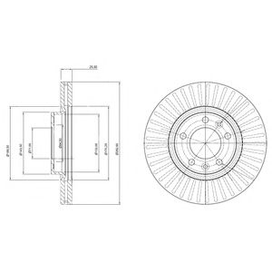 DELPHI bg3835 -  Тормозной диск