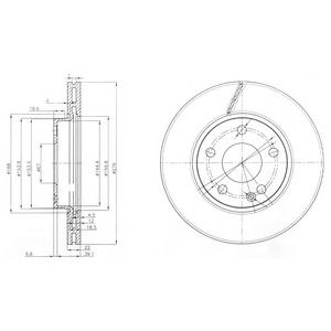DELPHI bg3845c -  Диск тормозной вентилируемый