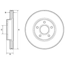 DELPHI bg3868c -  Диск тормозной вентилируемый