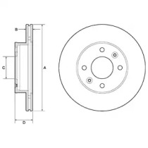 DELPHI bg3935c -  Диск тормозной вентилируемый
