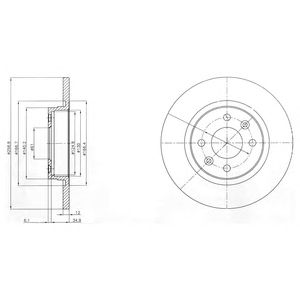 DELPHI bg4045 -  Тормозной диск