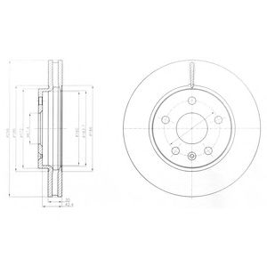 DELPHI bg4187c -  Диск тормозной вентилируемый