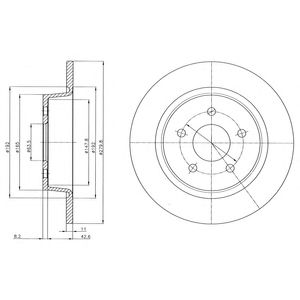 DELPHI bg4533 -  Диск тормозной вентилируемый|полный