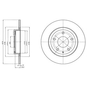 DELPHI bg4534 -  Диск тормозной вентилируемый|полный