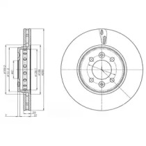 DELPHI bg4536c -  Диск тормозной вентилируемый