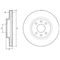 DELPHI bg4570c -  Диск тормозной вентилируемый