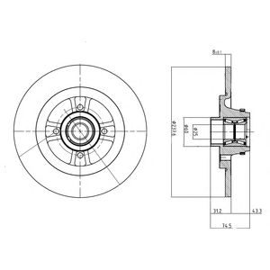 DELPHI bg9025rs -  Тормозной диск