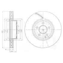 DELPHI bg9075c -  Диск тормозной вентилируемый