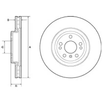 DELPHI bg9148c -  Диск тормозной вентилируемый