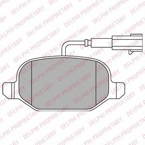 DELPHI lp2300 -  Комплект тормозных колодок, дисковый тормоз