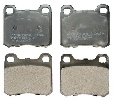 DENCKERMANN b110916 -  Комплект тормозных колодок, дисковый тормоз