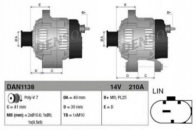 DENSO dan1138 -  Генератор
