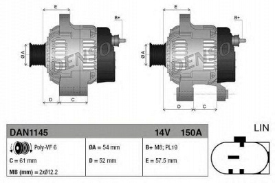 DENSO dan1145 -  Генератор