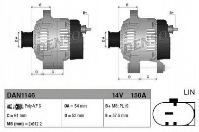DENSO dan1146 -  Генератор