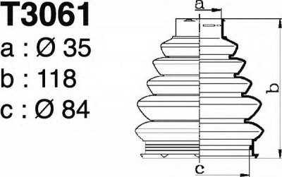DEPA t3061 -  Комплект пыльника, приводной вал