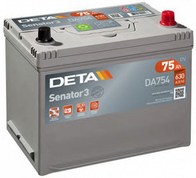 DETA da754 -  Батарея аккумуляторная, 12В 75А/ч