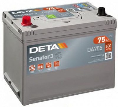 DETA da755 -  Батарея аккумуляторная, 12В 75А/ч