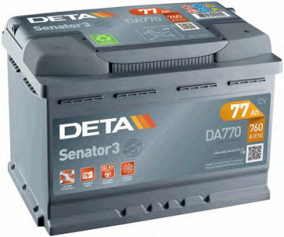 DETA da770 -  Батарея аккумуляторная, 12В 77А/ч