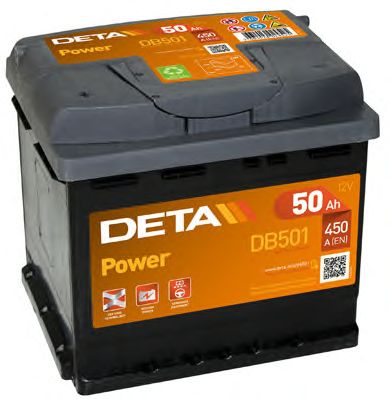 DETA db501 -  АККУМУЛЯТОР DETA POWER 12V 50AH 450A ETN 1(L+) B13