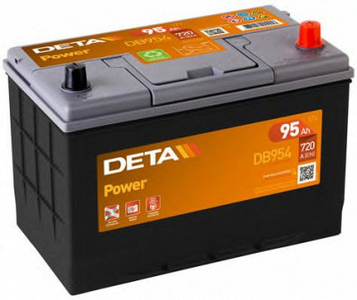 DETA db954 -  АККУМУЛЯТОР DETA POWER 12V 95AH 720A ETN 0(R+) KOR