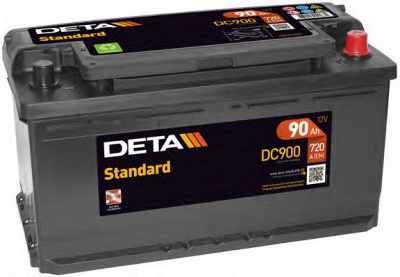 DETA dc900 -  АККУМУЛЯТОР DETA STANDARD 12 V 90 AH 720 A ETN 0(R