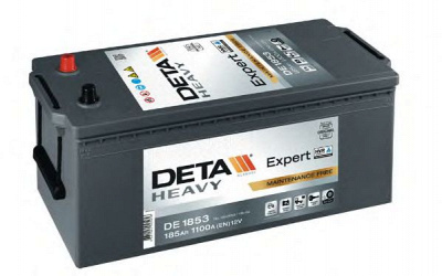 DETA de1853 -  АККУМУЛЯТОР DETA HVR PRO 12 V 185 AH 1100 A ETN 3