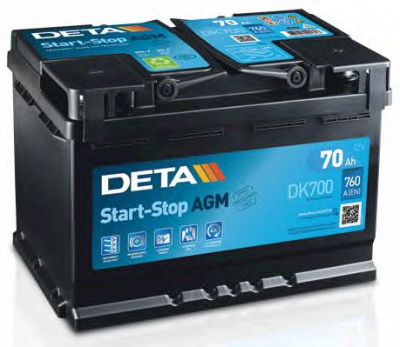 DETA dk700 -  Батарея аккумуляторная, 12В 70А/ч