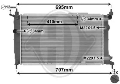 DIEDERICHS dcm2575 -  Радиатор, охлаждение двигателя