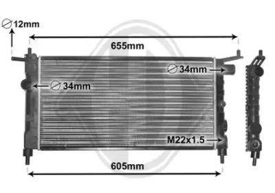 DIEDERICHS dcm2595 -  Радиатор, охлаждение двигателя