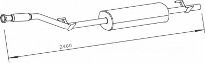 DINEX 50446 -  Средний глушитель выхлопных газов
