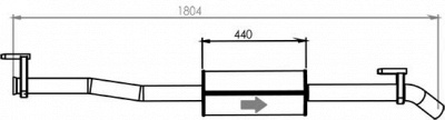 DINEX 54308 -  Средний глушитель выхлопных газов
