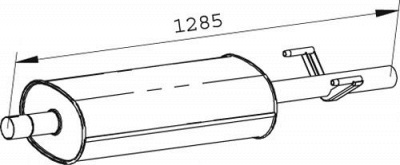 DINEX 74344 -  Средний глушитель выхлопных газов