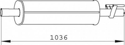 DINEX 74346 -  Средний глушитель выхлопных газов