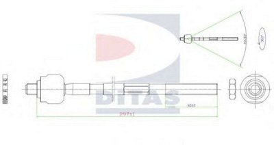 DITAS a25349 -  Осевой шарнир, рулевая тяга