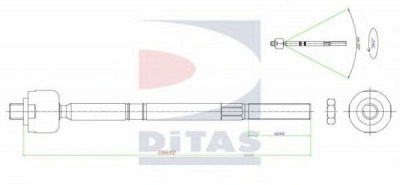 DITAS a25415 -  Осевой шарнир, рулевая тяга