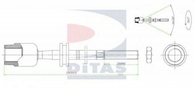 DITAS a25659 -  Осевой шарнир, рулевая тяга