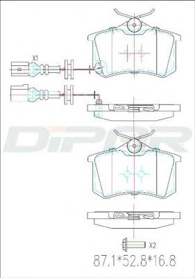 DITAS dfb2387 -  Комплект тормозных колодок, дисковый тормоз