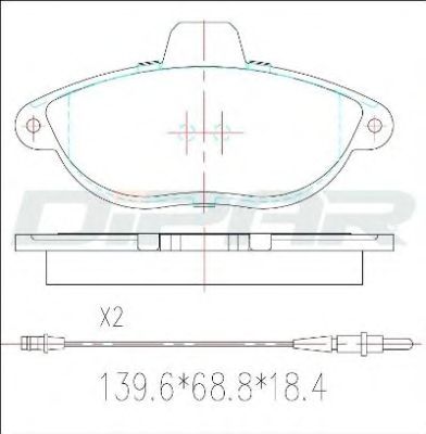 DITAS dfb2932 -  Комплект тормозных колодок, дисковый тормоз