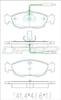 DITAS dfb3144 -  Комплект тормозных колодок, дисковый тормоз