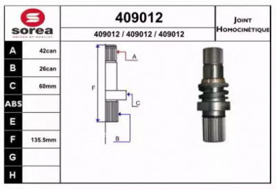 EAI 409012 -  Шарнирный комплект, приводной вал