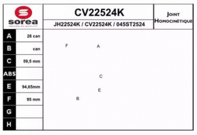 EAI cv22524k - Шрус