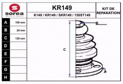 EAI kr149 -  Комплект пыльника, приводной вал