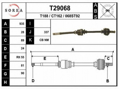 EAI t29068 -  Приводной вал