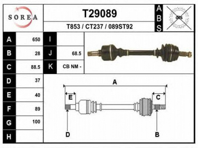 EAI t29089 -  Приводной вал