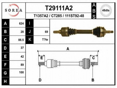 EAI t29111a2 -  Приводной вал